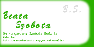 beata szobota business card